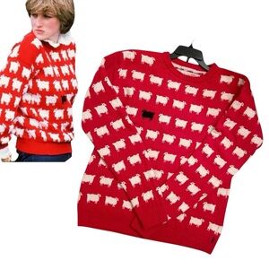 Black Sheep Lady Diana Red Cozy Sweater Wool Blend Size Medium
